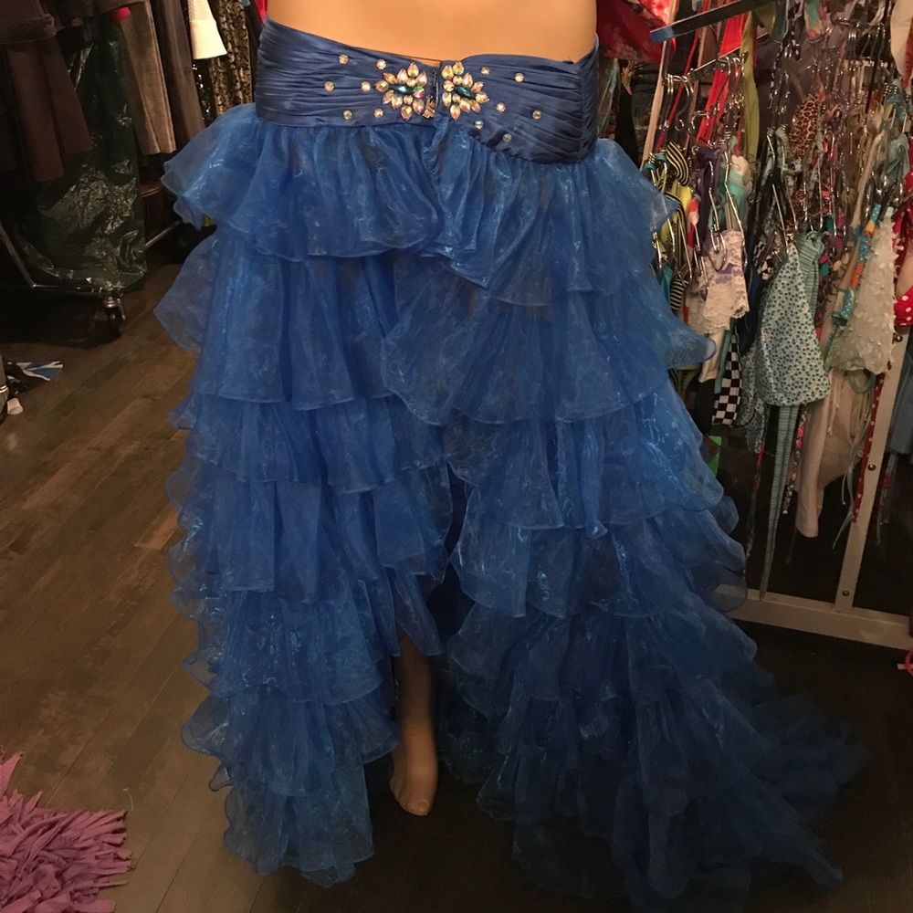 Sheer Ruffled  Skirt Front opening